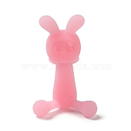 Rabbit Shape Silicone Teether Boys Girls Baby Molar Teether Chew Toys, Teething Toy, Pink, 56x48x92mm(SIL-G007-01)