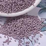 MIYUKI Delica Beads Small, Cylinder, Japanese Seed Beads, 15/0, (DBS0875) Matte Opaque Mauve AB, 1.1x1.3mm, Hole: 0.7mm, about 175000pcs/bag, 50g/bag(SEED-X0054-DBS0875)