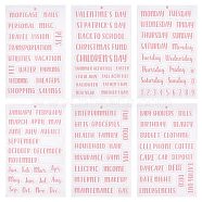 117Pcs Waterproof PVC Cash-Envelope Budget Category Stickers, Budget Binder Letter Label Decals for Finance Planner, Money Organizer, Pink, 155x99x0.2mm, Sticker: 11~13x17~85mm, 6 sheets/set(AJEW-WH0042-63)