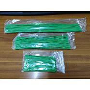 Plastic Wire Twist Ties, with Iron Core, Bread Candy Bag Ties, Green, 300x2x0.7mm, 200x2x0.7mm, 102~104x2x0.7mm, 300pcs/set(AJEW-GA0001-13)