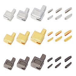 27 Sets 9 Style Clothing Accessories, Zinc Alloy Zipper Repair Down Zipper Stopper and Plug, for Zipper Repair, Mixed Color, 8.5~13x5.5~9x4~6mm, 3 sets/style(DIY-GF0006-85)