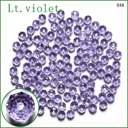 Imitation Austrian Crystal Beads, Grade AAA, Faceted, Rondelle, Lilac, 4x3mm, Hole: 0.7~0.9mm(SWAR-F068-3x4mm-04)