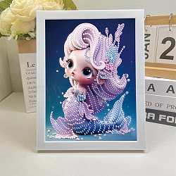 DIY Diamond Painting Hanging Wall Decorations Kits, including Resin Rhinestones, Diamond Sticky Pen, Tray Plate and Glue Clay, Mermaid Theme, Colorful, 3x1.5mm, 6 bags(DIY-B072-02)