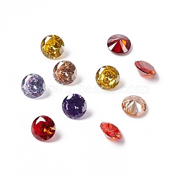 Cubic Zirconia Cabochons, Grade A, Faceted, Diamond, Mixed Color, 7x4mm(ZIRC-M002-7mm)