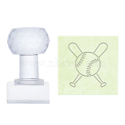 Acrylic Stamps, DIY Soap Molds Supplies, Rectangle, Baseball Pattern, Stamp Pattern: 38x34mm(DIY-WH0350-086)