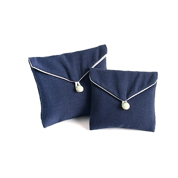 Rectangle Velvet Storage Bags, Packaging Bag, Midnight Blue, 9x11cm