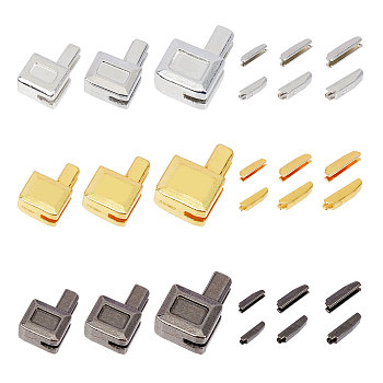 27 Sets 9 Style Clothing Accessories, Zinc Alloy Zipper Repair Down Zipper Stopper and Plug, for Zipper Repair, Mixed Color, 8.5~13x5.5~9x4~6mm, 3 sets/style