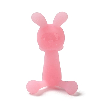 Rabbit Shape Silicone Teether Boys Girls Baby Molar Teether Chew Toys, Teething Toy, Pink, 56x48x92mm