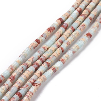 Synthetic Imperial Jasper Bead Strands, Flat Round, 4x2mm, Hole: 1mm, about 169pcs/strand, 14.96''(38cm)