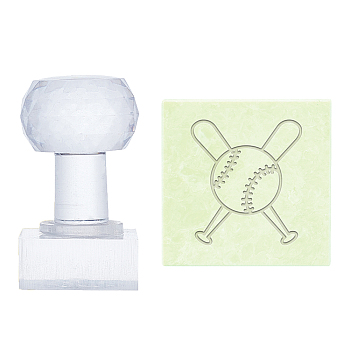Acrylic Stamps, DIY Soap Molds Supplies, Rectangle, Baseball Pattern, Stamp Pattern: 38x34mm