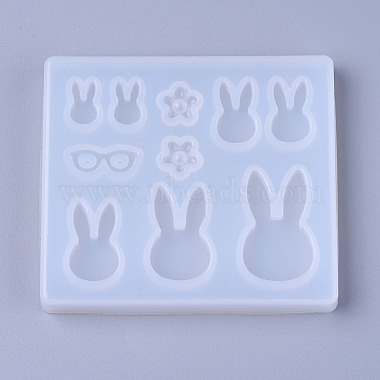 Moules en silicone à thème lapin(X-DIY-L014-13)-2