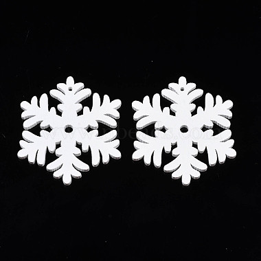 White Snowflake Wood Pendants