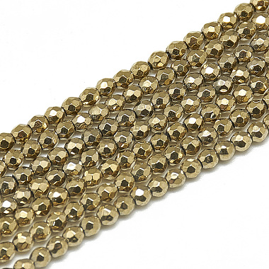 Gold Round Non-magnetic Hematite Beads