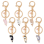 6Pcs Alloy Enamel Keychains, with Alloy Lobster Claw Clasps and Rings, Mixed Color, 92mm, 6pcs/set(KEYC-DC00037)