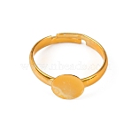 Brass Adjustable Ring Components, Pad Ring Settins, Flat Round, Golden, Inner Diameter: 17~20.5mm, Tary: 8mm(KK-WH0035-83)