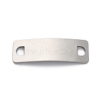 201 Stainless Steel Curved Rectangle Connector Charms, Stamping Blank Tag, Stainless Steel Color, 14x42x1mm, Hole: 4.5x5.5mm(STAS-S171-06P)