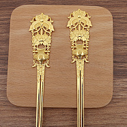 Alloy Hair Stick, Flower, Golden, 157x25mm(PW-WG55561-02)