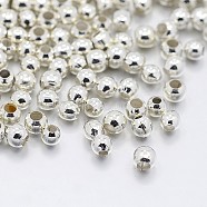 Iron Spacer Beads, Metal Findings for Jewelry Making Supplies, Silver Color Plated, 2.5x2mm, Hole: 1.5mm, about 590pcs/10g(X-IFIN-E005-S)