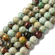 Natural Turquoise Beads Strands, Round, 6mm, Hole: 1.2mm, about 63pcs/strand, 15.75''(40cm)(G-H034-A01-02)