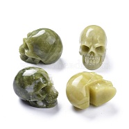 Halloween Natural Lemon Jade Home Decorations, Skull, 38~38.5x32~32.5x49~50mm(DJEW-K015-07)
