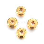 304 Stainless Steel Spacer Beads, Flat Round, Real 18k Gold Plated, 4x1.2mm, Hole: 1.2mm(STAS-F191-13G-A)