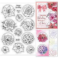 PVC Plastic Stamps, for DIY Scrapbooking, Photo Album Decorative, Cards Making, Stamp Sheets, Flower Pattern, 160x110x3mm(DIY-WH0167-57-0462)