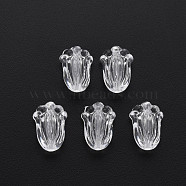 Transparent Acrylic Beads, Flower, Clear, 12x8x5.5mm, Hole: 1.2mm(X-TACR-T003-18)