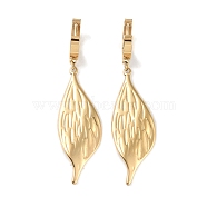 Petaline 304 Stainless Steel Dangle Earrings, Hoop Earrings for Women, Real 18K Gold Plated, 56x14.5mm(EJEW-L283-036G)