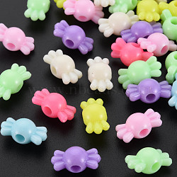 Opaque Acrylic Beads, Candy, Mixed Color, 16x8x8.5mm, Hole: 3mm(X-MACR-S296-83)