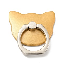 Zinc Alloy Cat Cell Phone Holder Stand Findings, Rotation Finger Grip Ring Kickstand Settings, Golden, 40.5x18.5x3mm(AJEW-G035-01G)