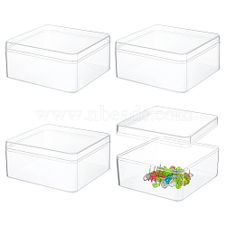 Square Acrylic Storage Boxes, Gift Case, Clear, 13x12x6cm, Inner Diameter: 12.6x11.6cm(CON-WH0092-49)