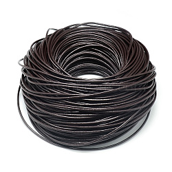 Round Cowhide Leather Cord, Leather Rope String for Bracelets Necklaces, Coconut Brown, 3mm, about 100yard/bundle(WL-Q007-3mm-6)
