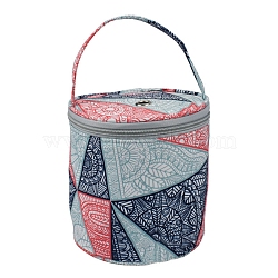 Oxford Zipper Knitting Bucket Bag with Handle, Yarn Storage Organizer, Crochet Hooks & Knitting Needles Bag, Column, Packing: 13x3cm(PW-WG42386-01)