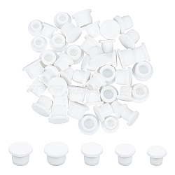 50Pcs 5 Styles Silicone Bottle Seal Plug, Reusable Replacement Bottle Stopper, Flat Round, White, 14~18x10~12.5mm, Inner Diameter: 6~9mm, 10pcs/style(AJEW-GF0006-76)