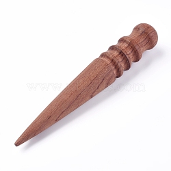 Natural Rosewood Leather Craft Slicker, Burnisher Leather Polished Rods, Edge Burnisher Slicker Tool, Sienna, 146x22mm(TOOL-WH0119-51)
