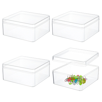 Square Acrylic Storage Boxes, Gift Case, Clear, 13x12x6cm, Inner Diameter: 12.6x11.6cm