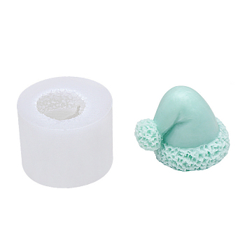 Christmas Hat DIY Candle Silicone Molds, for Scented Candle Making, White, 4.5x3.5cm