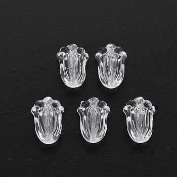 Transparent Acrylic Beads, Flower, Clear, 12x8x5.5mm, Hole: 1.2mm