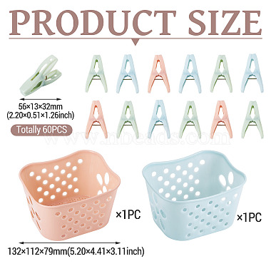 60Pcs Plastic Clothespin(KY-TA0001-65)-3