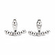 304 Stainless Steel Beaded Horizontal Bar Stud Earrings(EJEW-N016-016P)-1