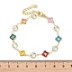 Clover Brass Link Bracelets for Woman(BJEW-S157-02G)-5