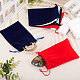 20Pcs 4 Colors Flocking Drawstring Bags(ABAG-TA0002-06B)-7
