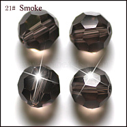 Imitation Austrian Crystal Beads, Grade AAA, K9 Glass, Faceted(32 Facets), Round, Dark Gray, 8mm, Hole: 0.9~1.4mm(SWAR-F021-8mm-225)