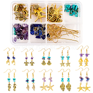SUNNYCLUE DIY ocean Themed Earring Making Kits, include Alloy & 304 Stainless Steel Pendants, Gemstone Beads, Brass Earring Hooks, Mixed Shapes, Mixed Color(DIY-SC0012-81)