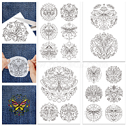 4 Sheets 11.6x8.2 Inch Stick and Stitch Embroidery Patterns, Non-woven Fabrics Water Soluble Embroidery Stabilizers, Insects, 297x210mmm(DIY-WH0455-080)