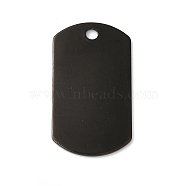 304 Stainless Steel Pendants, Rectangle, Stamping Blank Tag, Black, 35x19.5x1mm, Hole: 3mm(STAS-F139-035B)