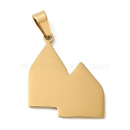 Ion Plating(IP) 304 Stainless Steel Pendants, Stamping Blank Tag, House Charm, Golden, 31.5x23x1mm, Hole: 6.5x4mm(STAS-C079-11G)