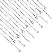 20Pcs 304 Stainless Steel Cable Chain Necklaces Set for Men Women, Stainless Steel Color, 17.72 inch(450mm)(MAK-NB0001-15P)