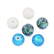 Plastic Beads, Round, with Synthetic Opal, Half Hole, Mixed Color, 11x10mm, Hole: 1.6mm(FIND-I041-01A)