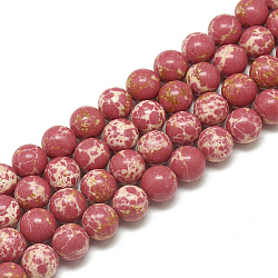 Synthetic Imperial Jasper Beads Strands, Dyed, Round, Cerise, 6mm, Hole: 1mm, about 68pcs/strand, 15.7 inch(G-S300-42F-6mm)